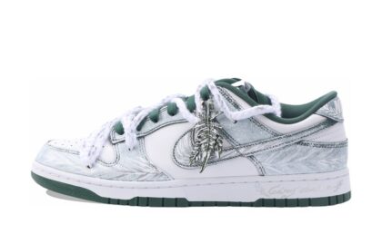 Custom Dunks Shoes Winter Frost White Silver