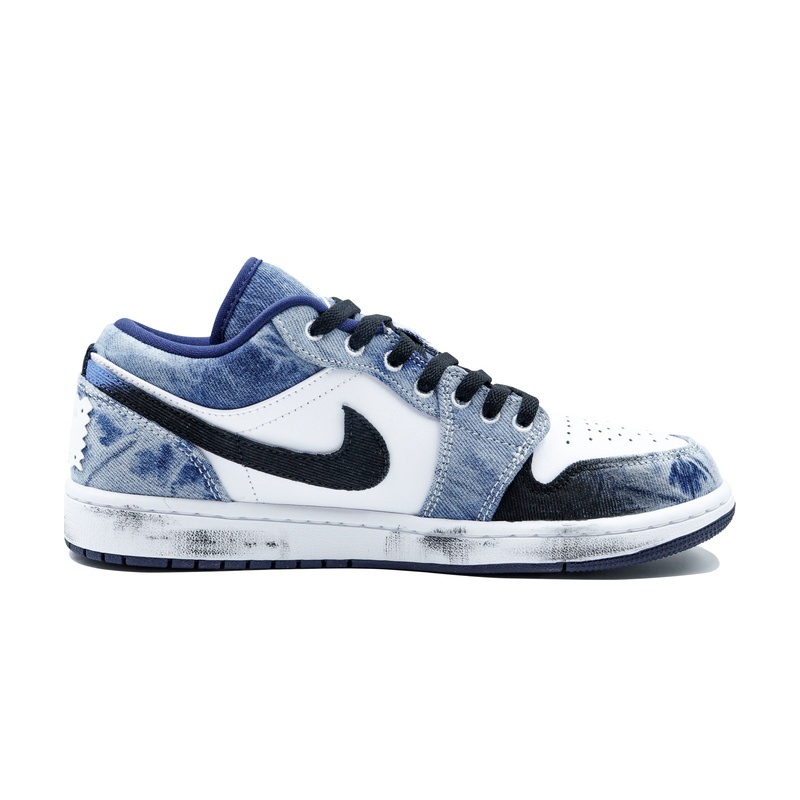 Custom Jordans Shoes Denim Wave Blue White - Image 2