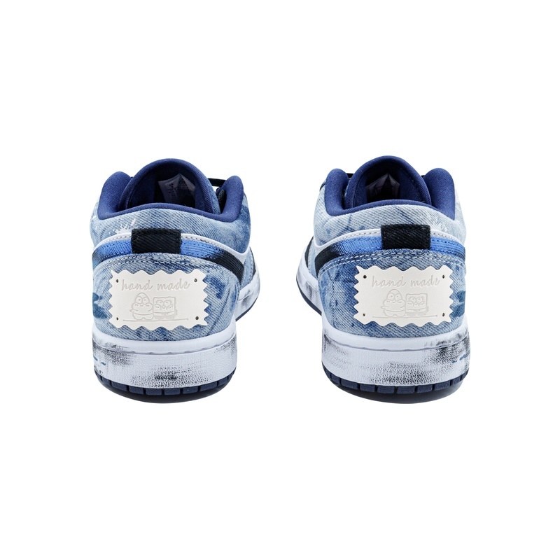 Custom Jordans Shoes Denim Wave Blue White - Image 4