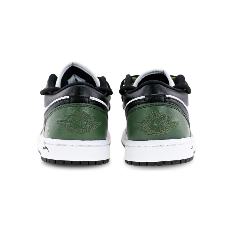 Custom Jordans Shoes Flower Power Green Black - Image 4