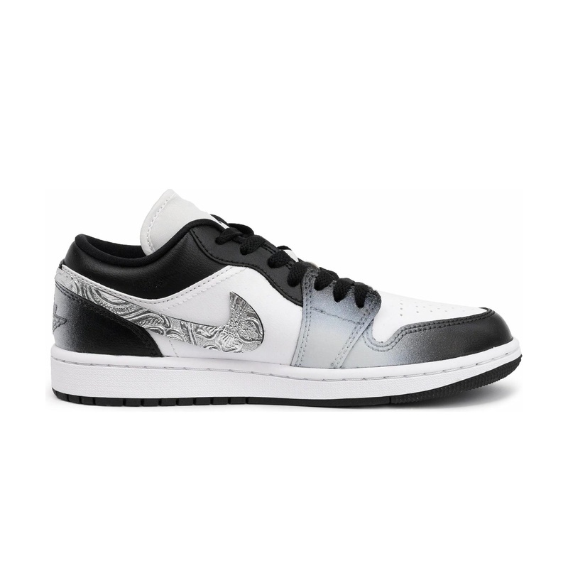 Custom Jordans Shoes Ink Splash White Black - Image 2