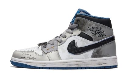 Custom Jordans Shoes Moonlit Shadow Gray White