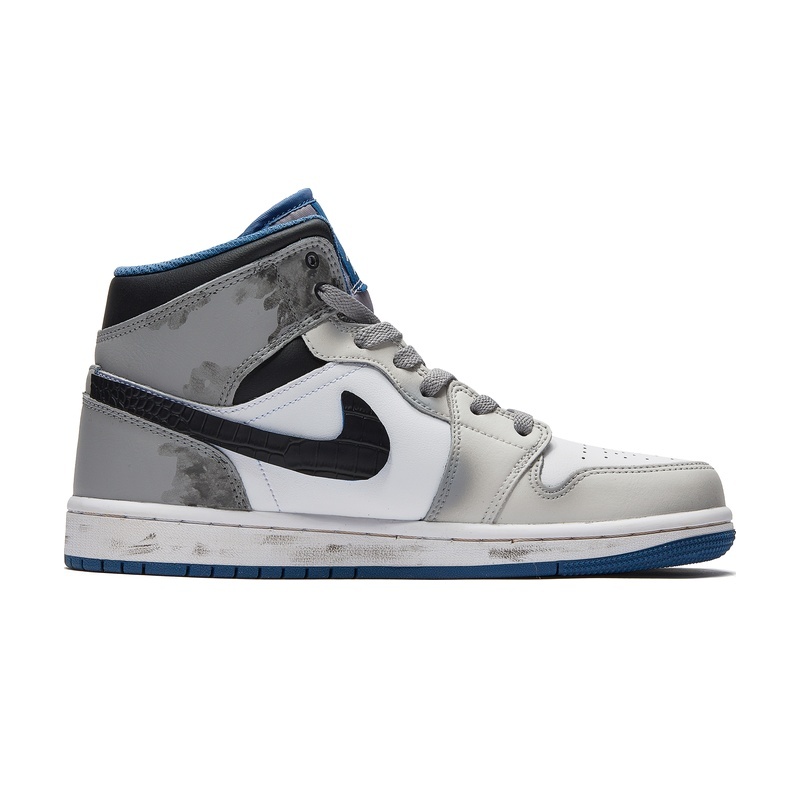 Custom Jordans Shoes Moonlit Shadow Gray White - Image 2