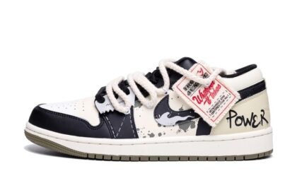 Custom Jordans Shoes Power Ink Black White