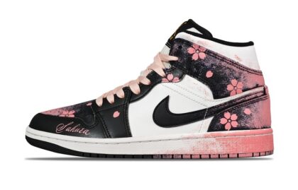 Custom Jordans Shoes Sakura Blossom White Pink