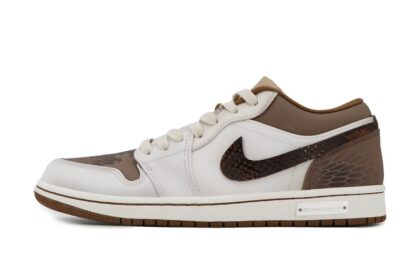 Custom Jordans Shoes Snake Scale White Brown