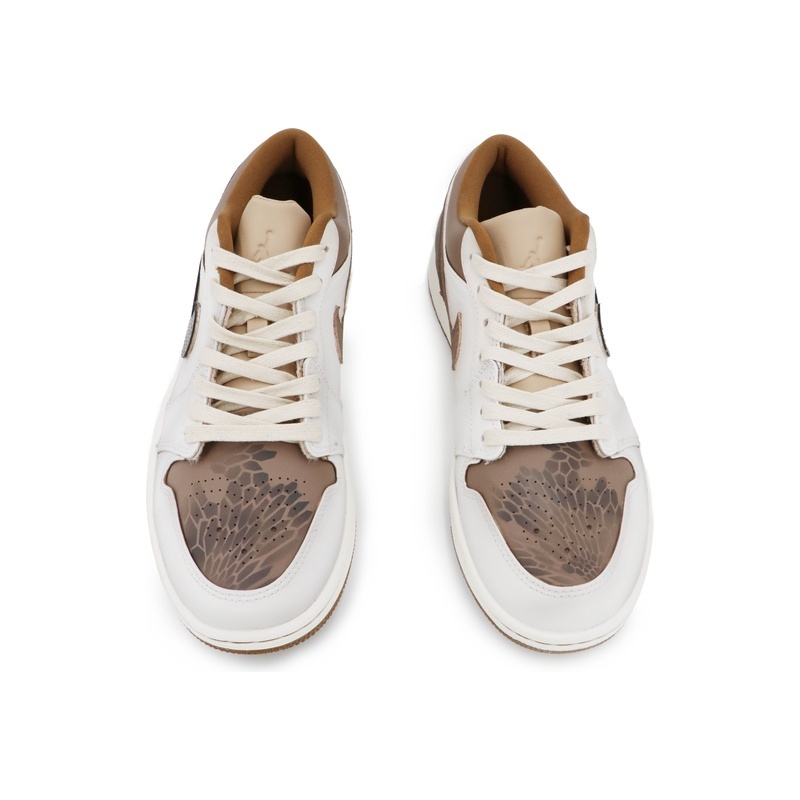 Custom Jordans Shoes Snake Scale White Brown - Image 3