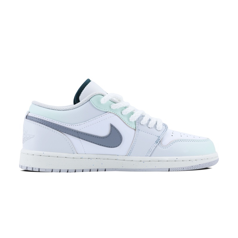 Custom Jordans Shoes Tropical Breeze White Gray - Image 2