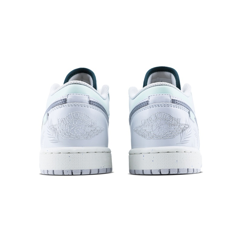 Custom Jordans Shoes Tropical Breeze White Gray - Image 4