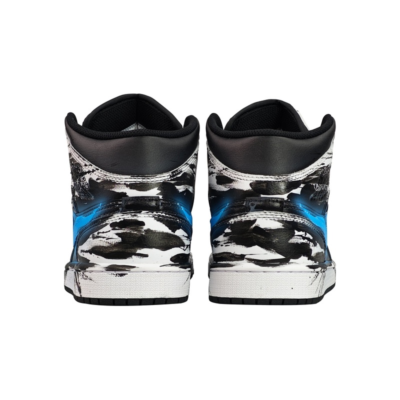 Custom Jordans Shoes Venom Eyes Blue White - Image 5